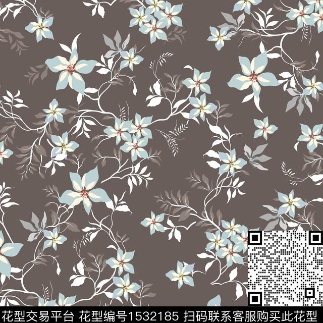 绿植树叶小碎花数码花型数码印花花型下载（图片编号: 1532185） - 瓦栏（Walan）