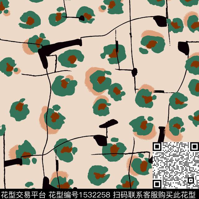 抽象女装线条传统印花花型下载（图片编号: 1532258） - 瓦栏（Walan）