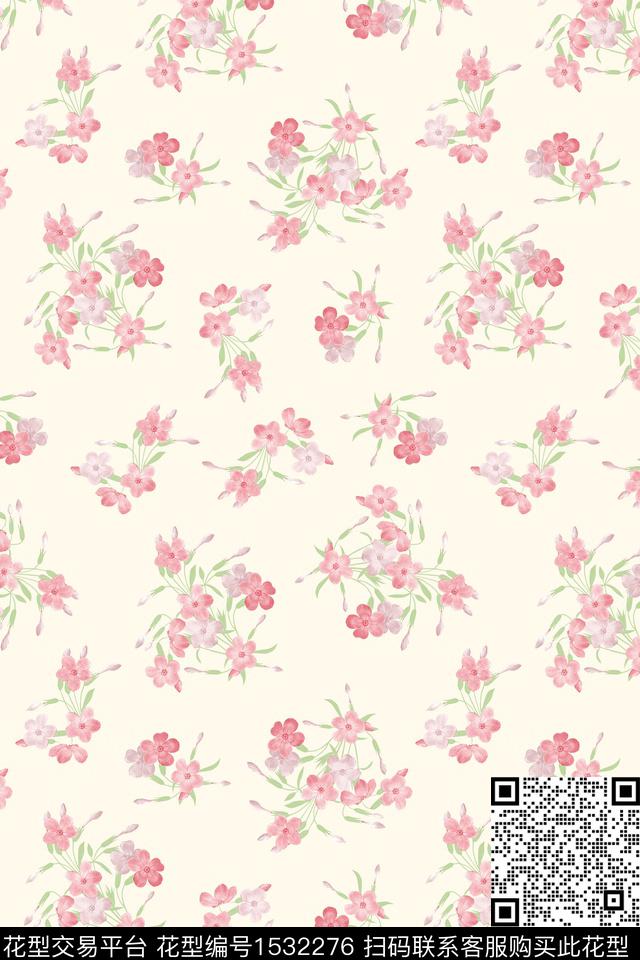 小清新春夏花型花卉数码印花花型下载（图片编号: 1532276） - 瓦栏（Walan）