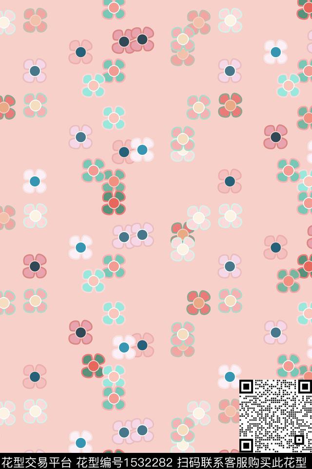 Z13899.jpg - 1532282 - 小清新 春夏花型 花卉 - 数码印花花型 － 女装花型设计 － 瓦栏