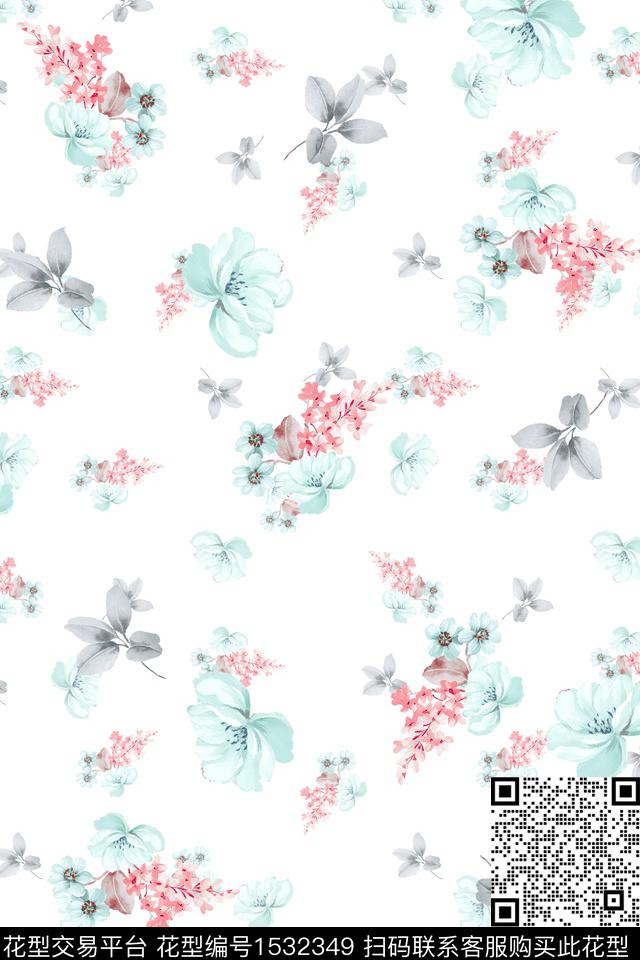 花卉女装小碎花数码印花花型下载（图片编号: 1532349） - 瓦栏（Walan）