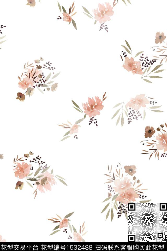 Z13913.jpg - 1532488 - 春夏花型 水彩花卉 花卉 - 数码印花花型 － 女装花型设计 － 瓦栏