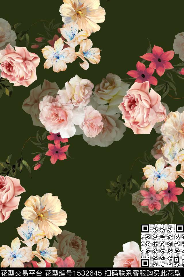 n5.jpg - 1532645 - 花卉 水彩 影花 - 数码印花花型 － 女装花型设计 － 瓦栏