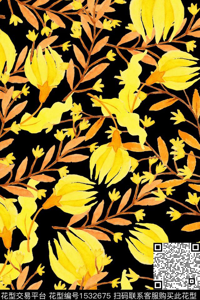 032406.jpg - 1532675 - 花卉 绿植树叶 数码花型 - 数码印花花型 － 女装花型设计 － 瓦栏