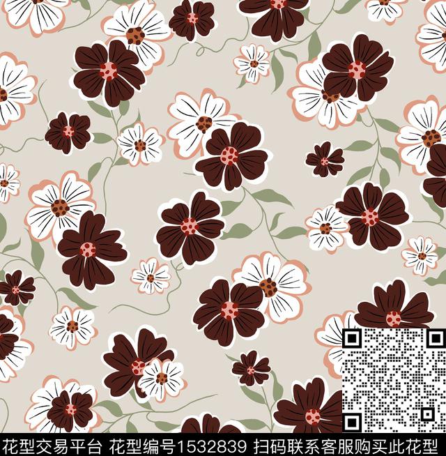 女装花卉连衣裙数码印花花型下载（图片编号: 1532839） - 瓦栏（Walan）