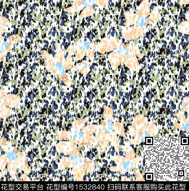 女装花卉连衣裙数码印花花型下载（图片编号: 1532840） - 瓦栏（Walan）