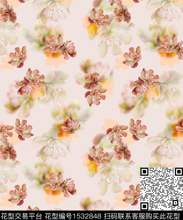女装花卉连衣裙数码印花花型下载（图片编号: 1532848） - 瓦栏（Walan）