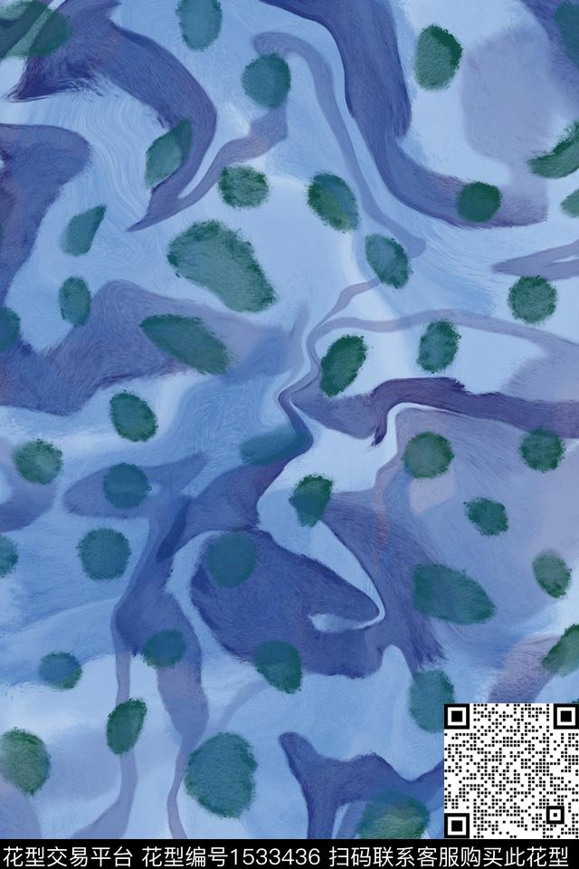 抽象10.jpg - 1533436 - 抽象 水彩 自然纹理 - 数码印花花型 － 女装花型设计 － 瓦栏