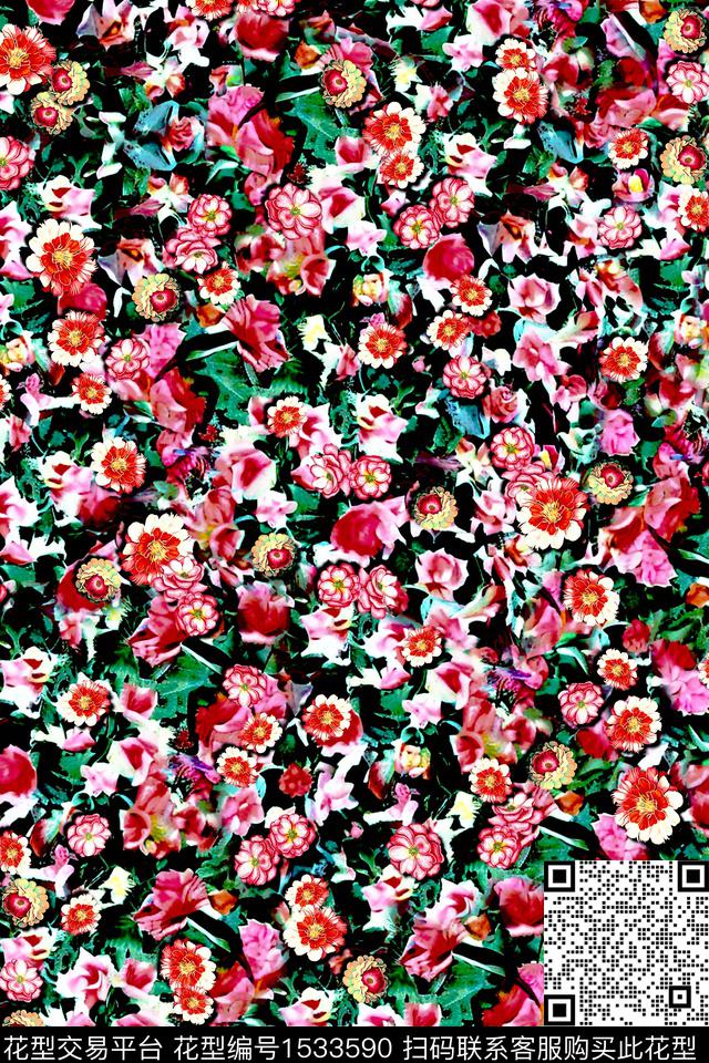 132345.jpg - 1533590 - 大牌风 花卉 小碎花 - 数码印花花型 － 女装花型设计 － 瓦栏