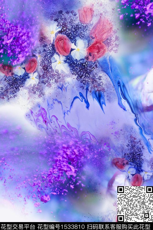 渐变女装数码花型数码印花花型下载（图片编号: 1533810） - 瓦栏（Walan）