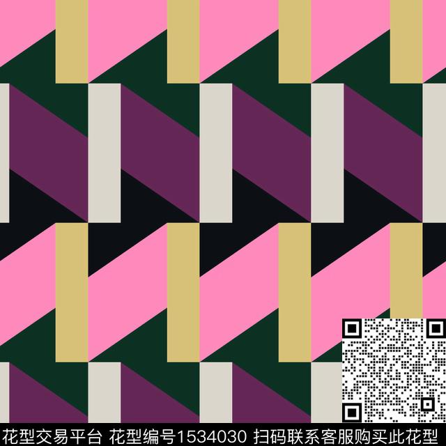格子几何数码花型传统印花花型下载（图片编号: 1534030） - 瓦栏（Walan）