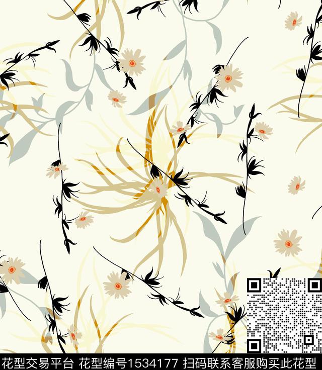 女装花卉连衣裙数码印花花型下载（图片编号: 1534177） - 瓦栏（Walan）