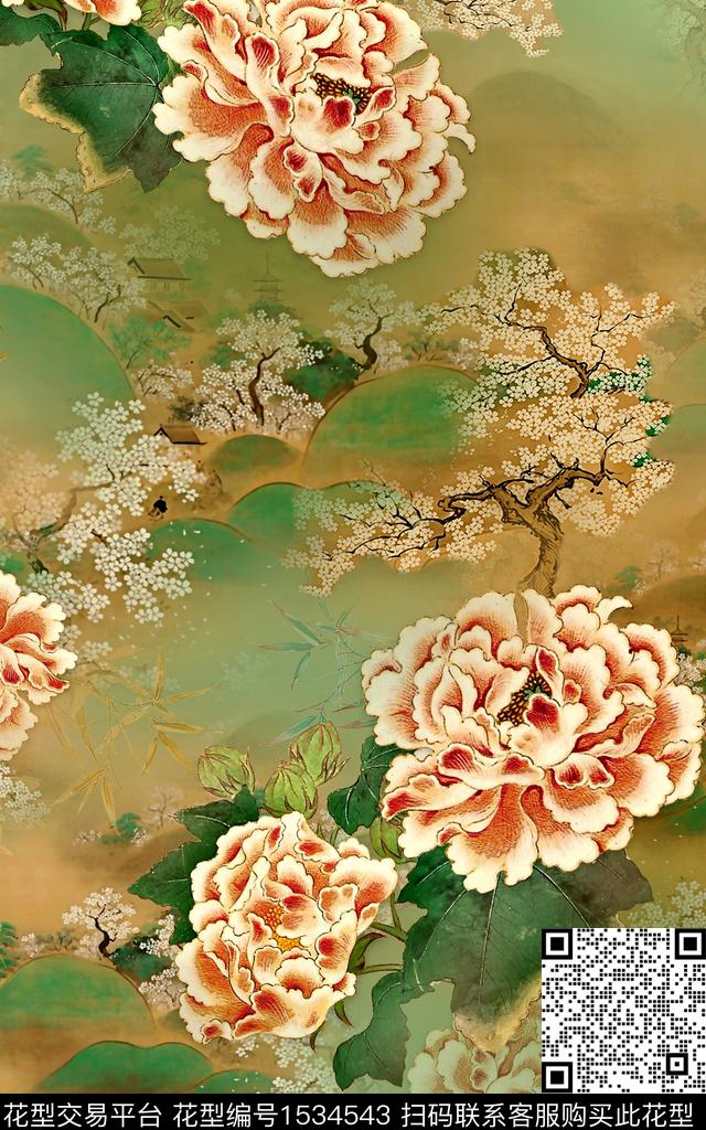 11.jpg - 1534543 - 数码花型 中国 香云纱 - 数码印花花型 － 女装花型设计 － 瓦栏