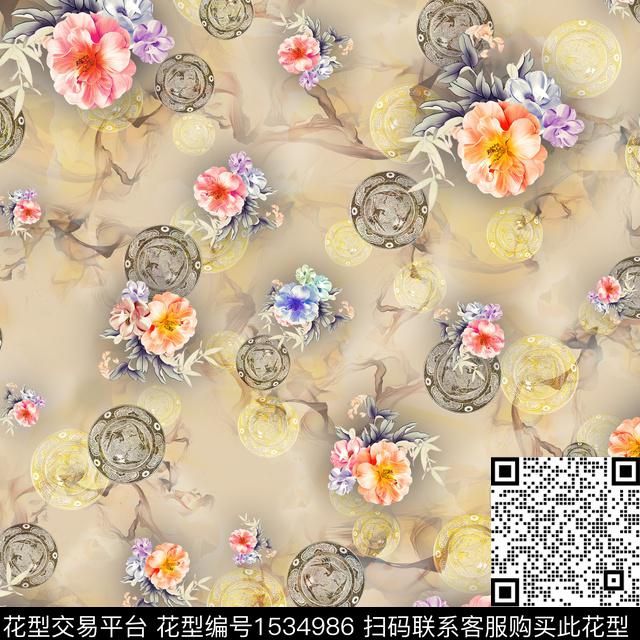 002--.jpg - 1534986 - 彩底花卉 花卉 数码花型 - 数码印花花型 － 女装花型设计 － 瓦栏