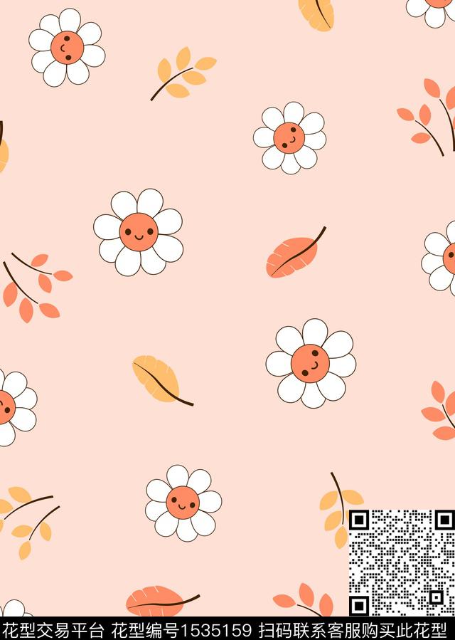 趣味卡通花卉传统印花花型下载（图片编号: 1535159） - 瓦栏（Walan）