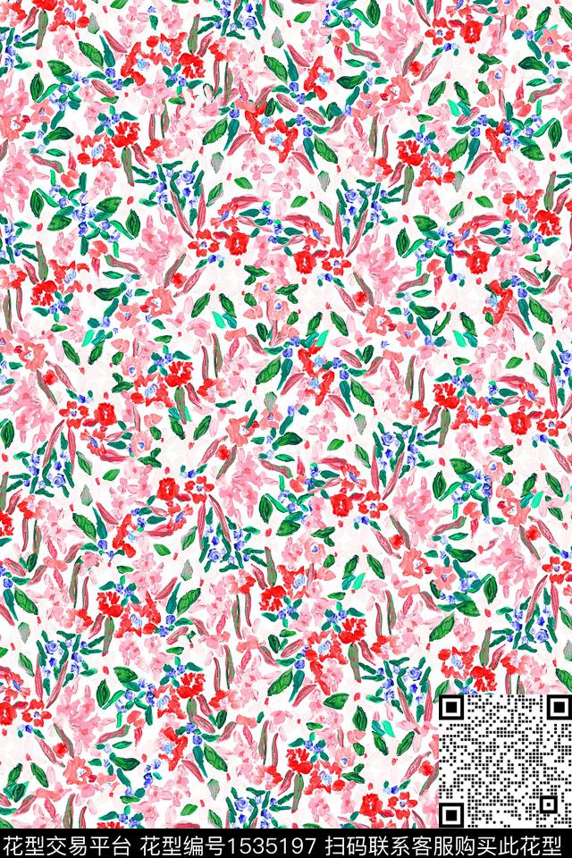 0495.jpg - 1535197 - 大牌风 花卉 小碎花 - 数码印花花型 － 女装花型设计 － 瓦栏