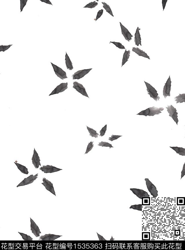 怪奇兽纹7.jpg - 1535363 - 水墨 手绘 抽象 - 数码印花花型 － 女装花型设计 － 瓦栏