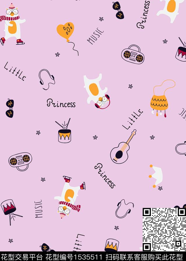 抽象趣味卡通传统印花花型下载（图片编号: 1535511） - 瓦栏（Walan）