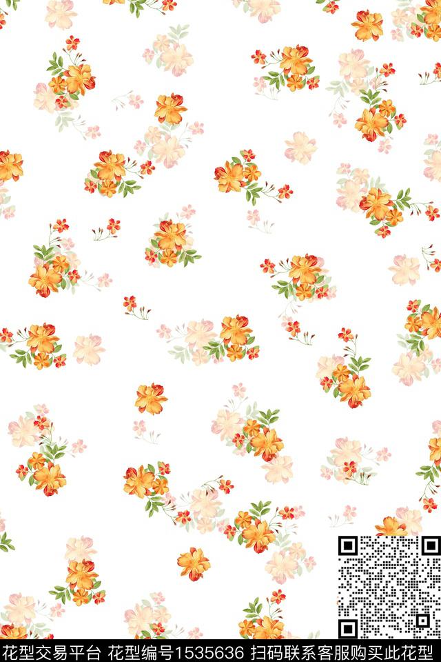年轻女性花卉小碎花数码印花花型下载（图片编号: 1535636） - 瓦栏（Walan）