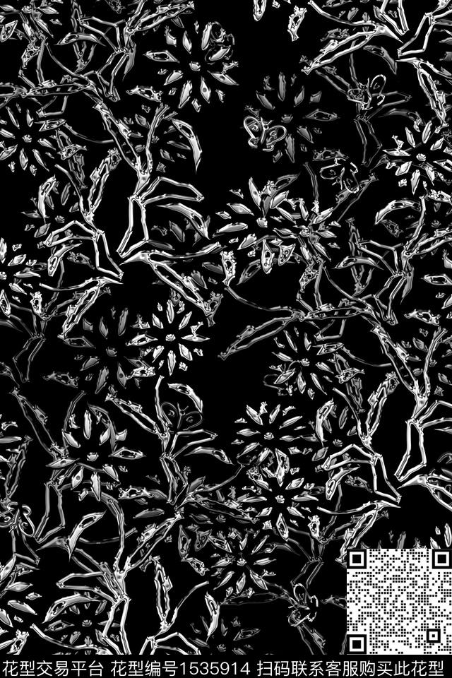 未标题-2.jpg - 1535914 - 抽象男装 金属 花卉 - 数码印花花型 － 男装花型设计 － 瓦栏