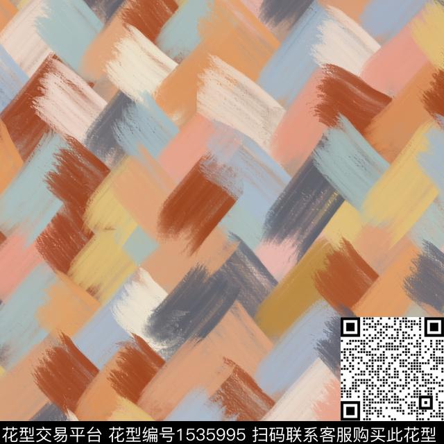 色块编织四方连续图.jpg - 1535995 - 格子 笔触 抽象 - 数码印花花型 － 男装花型设计 － 瓦栏