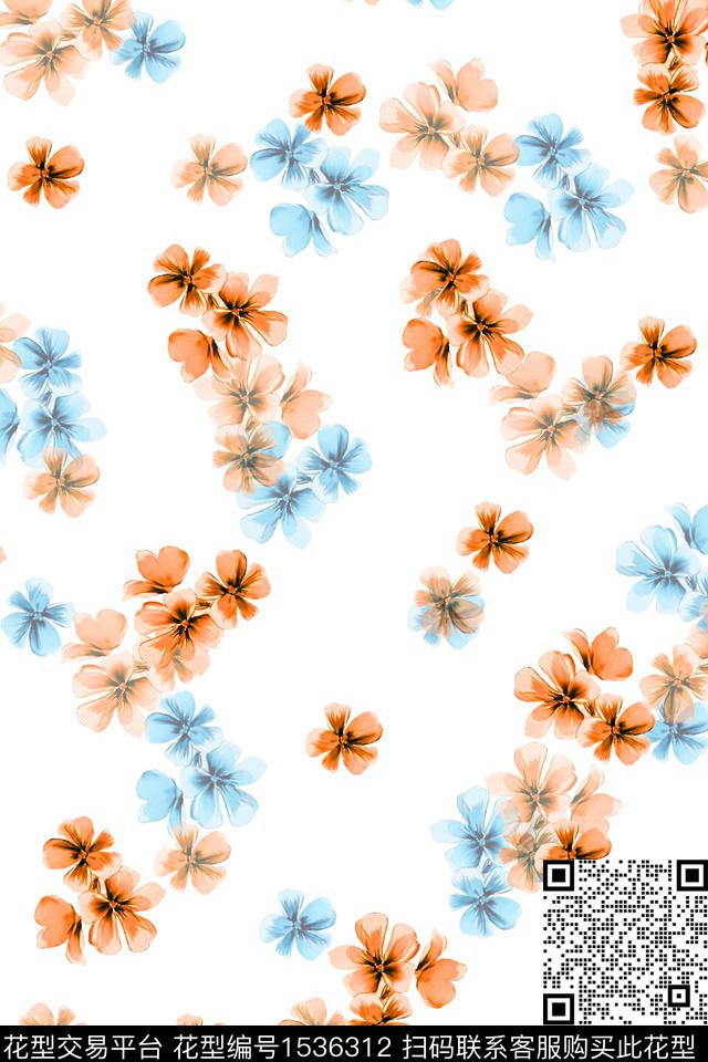 小清新年轻女性小碎花数码印花花型下载（图片编号: 1536312） - 瓦栏（Walan）