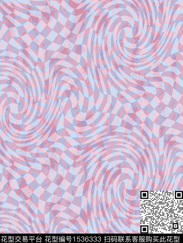 肌理格子抽象数码印花花型下载（图片编号: 1536333） - 瓦栏（Walan）