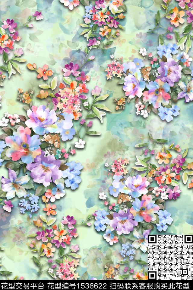 CCDC1818.jpg - 1536622 - 花卉 水彩 小碎花 - 数码印花花型 － 女装花型设计 － 瓦栏
