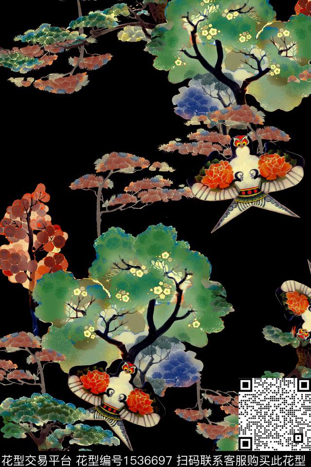 0418.jpg - 1536697 - 树 数码花型 中国 - 数码印花花型 － 女装花型设计 － 瓦栏
