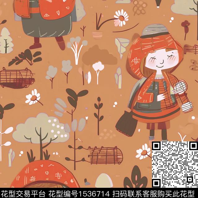 ZZ286 p v.jpg - 1536714 - 卡通 小姑娘 动物 - 数码印花花型 － 礼品花型设计 － 瓦栏