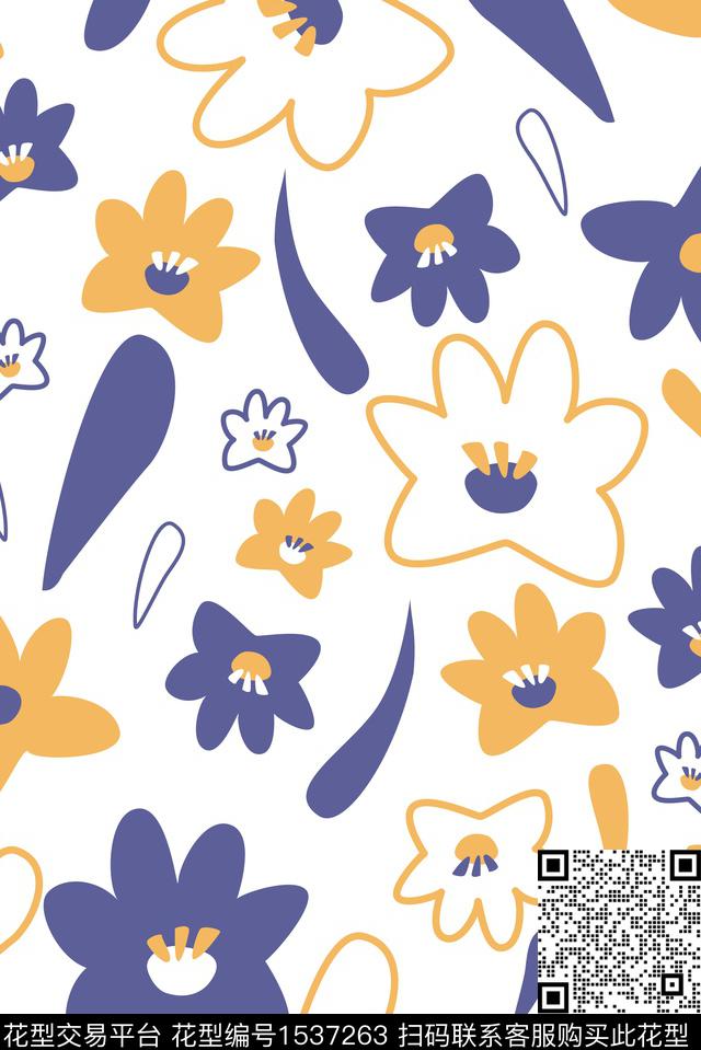 矢量年轻女性线条数码印花花型下载（图片编号: 1537263） - 瓦栏（Walan）