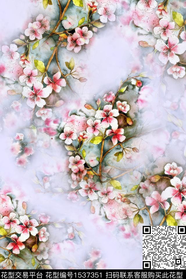 CCDC1866.jpg - 1537351 - 花卉 女装 水彩 - 数码印花花型 － 女装花型设计 － 瓦栏