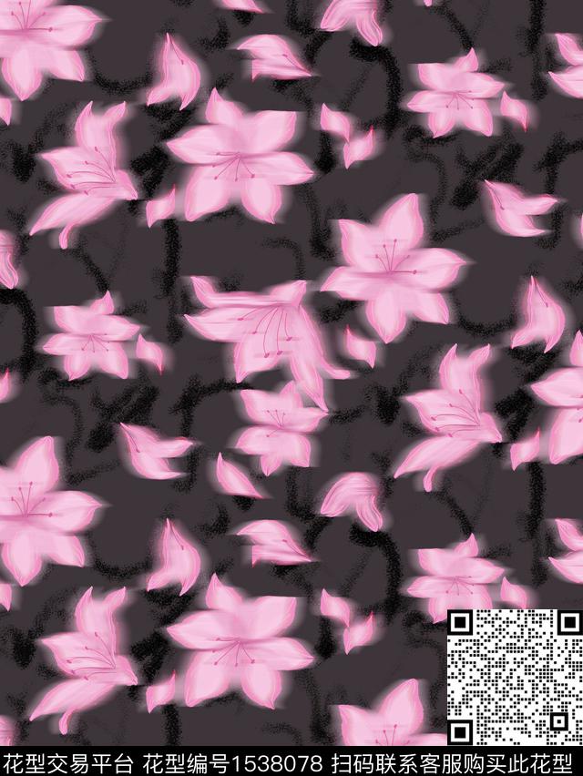 小碎花花卉连衣裙数码印花花型下载（图片编号: 1538078） - 瓦栏（Walan）