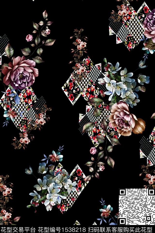 15.jpg - 1538218 - 花卉 黑底 植物 - 数码印花花型 － 女装花型设计 － 瓦栏