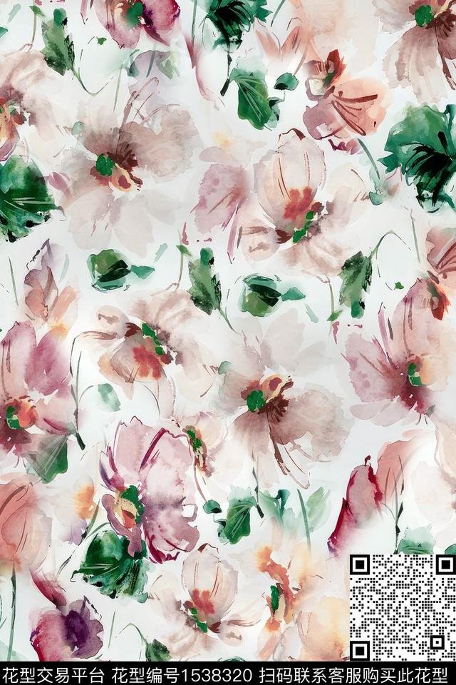 CCDC1912.jpg - 1538320 - 水彩 花卉 抽象 - 数码印花花型 － 女装花型设计 － 瓦栏