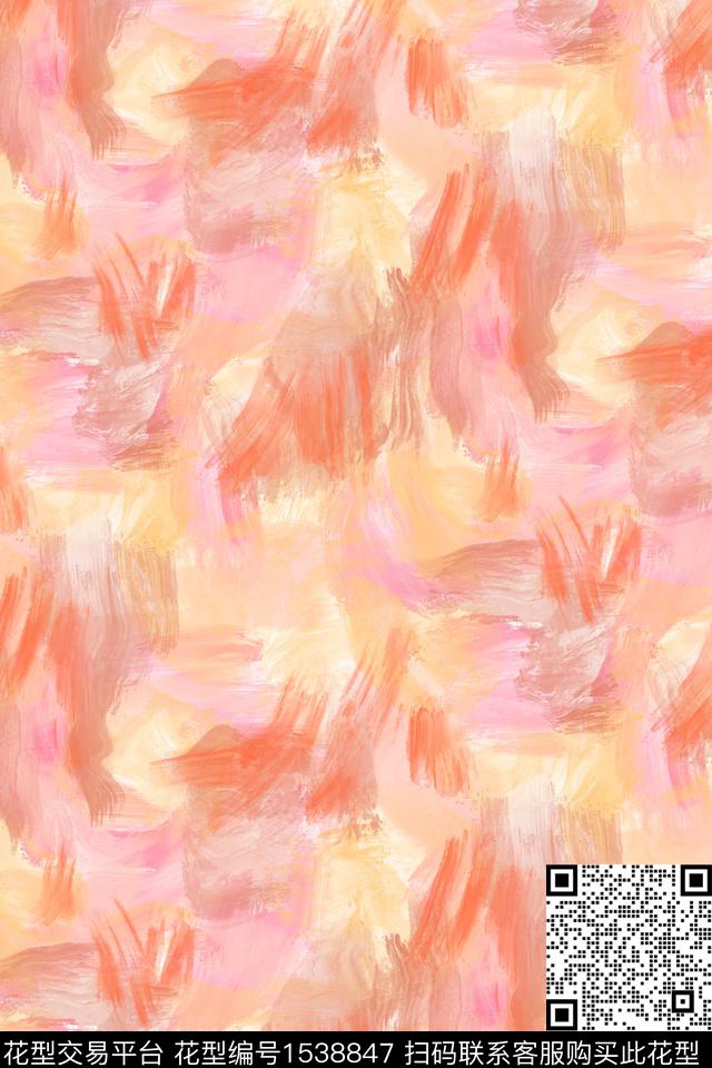 笔触肌理18.jpg - 1538847 - 肌理 水彩 笔触 - 数码印花花型 － 女装花型设计 － 瓦栏