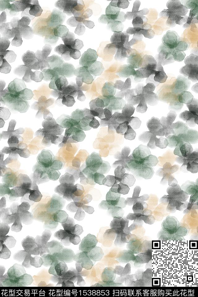 满版散花小碎花水彩数码印花花型下载（图片编号: 1538853） - 瓦栏（Walan）