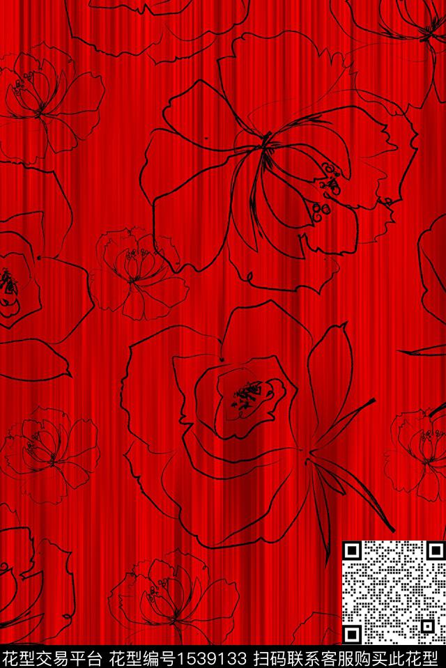 052203.jpg - 1539133 - 底纹 线条花卉 数码花型 - 数码印花花型 － 女装花型设计 － 瓦栏