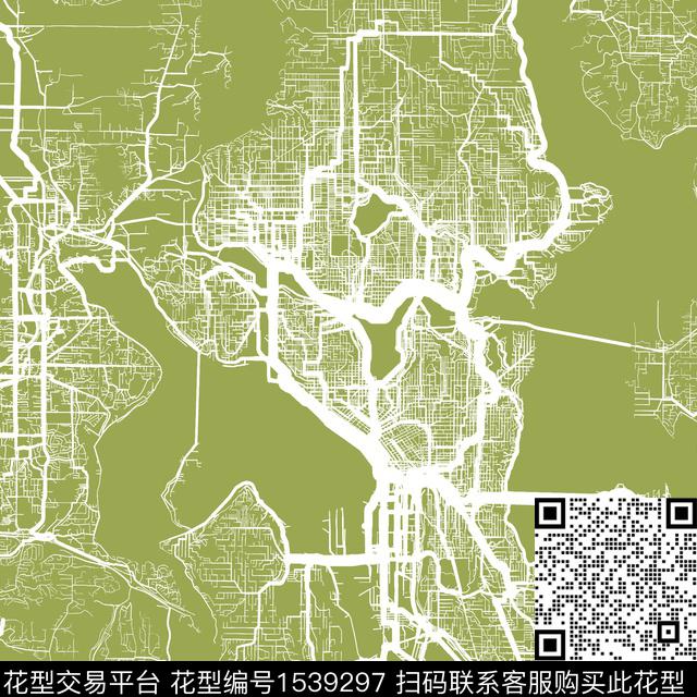 趣味地图传统印花花型下载（图片编号: 1539297） - 瓦栏（Walan）