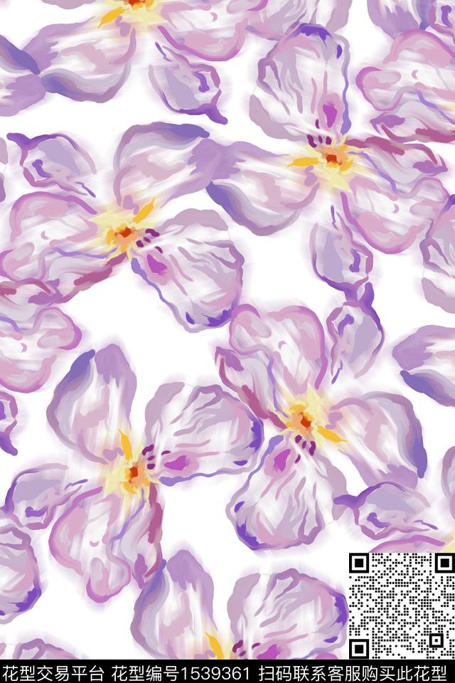 Z14069.jpg - 1539361 - 花卉 大花 抽象花卉 - 数码印花花型 － 女装花型设计 － 瓦栏