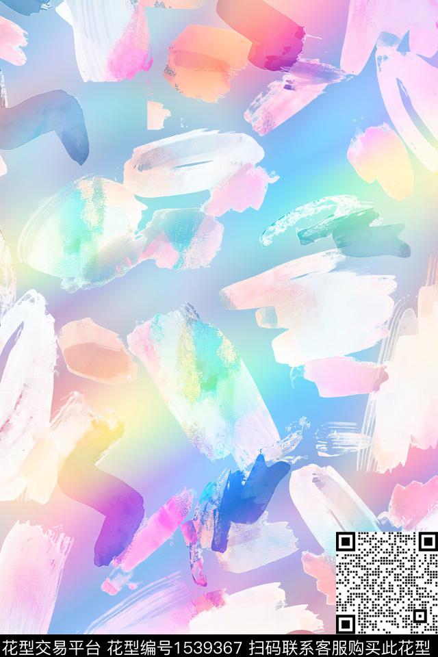 XZ4698.jpg - 1539367 - 抽象 笔触 炫彩 - 数码印花花型 － 女装花型设计 － 瓦栏