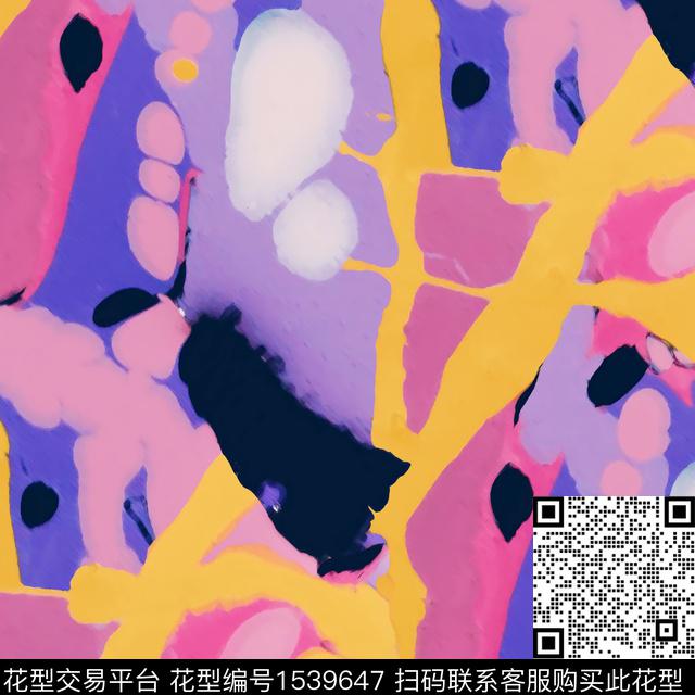 油画花型数码印花花型下载（图片编号: 1539647） - 瓦栏（Walan）