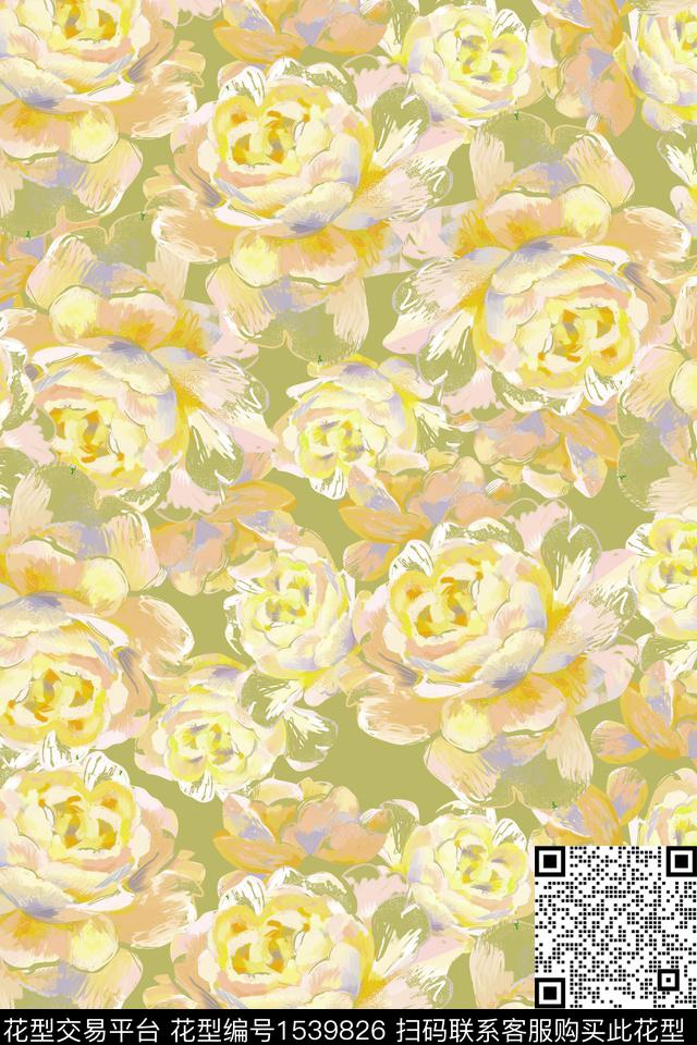 Z14085.jpg - 1539826 - 花卉 抽象 春夏花型 - 数码印花花型 － 女装花型设计 － 瓦栏