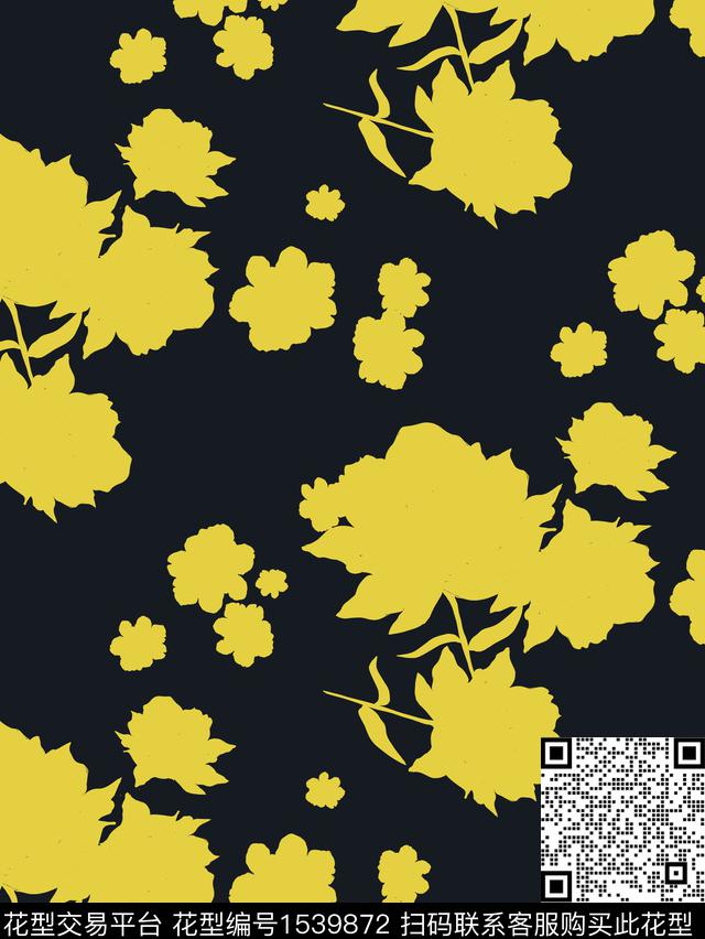 男装花卉秋冬花型数码印花花型下载（图片编号: 1539872） - 瓦栏（Walan）