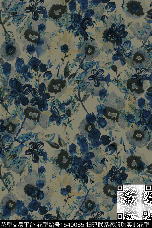 wll111.jpg - 1540065 - 水彩 花卉 抽象花卉 - 数码印花花型 － 女装花型设计 － 瓦栏