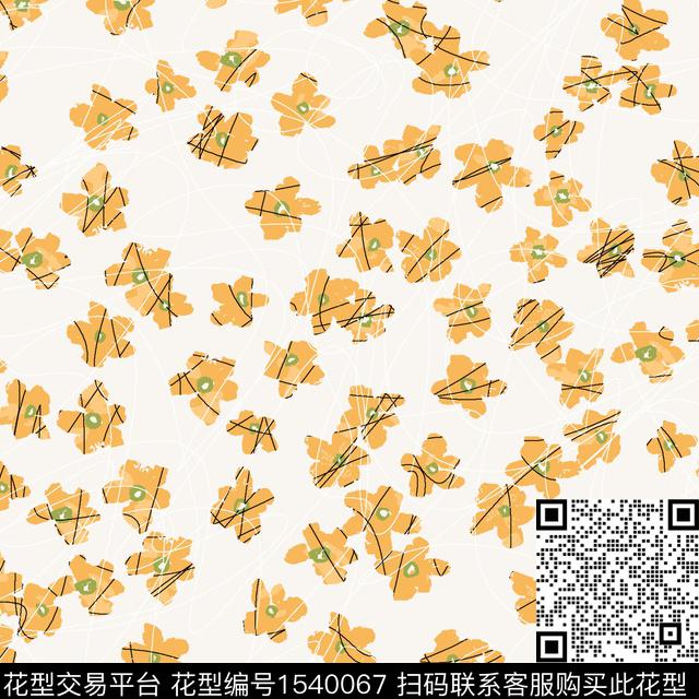 小清新小碎花花卉数码印花花型下载（图片编号: 1540067） - 瓦栏（Walan）