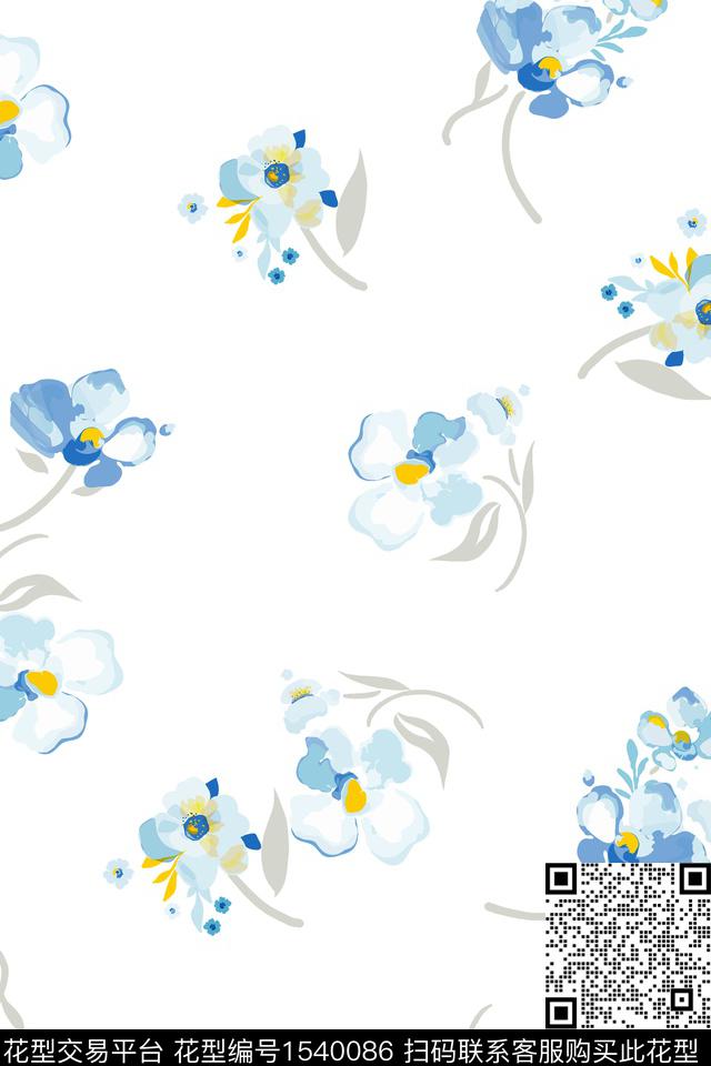 Z14095.jpg - 1540086 - 花卉 小清新 春夏花型 - 数码印花花型 － 女装花型设计 － 瓦栏