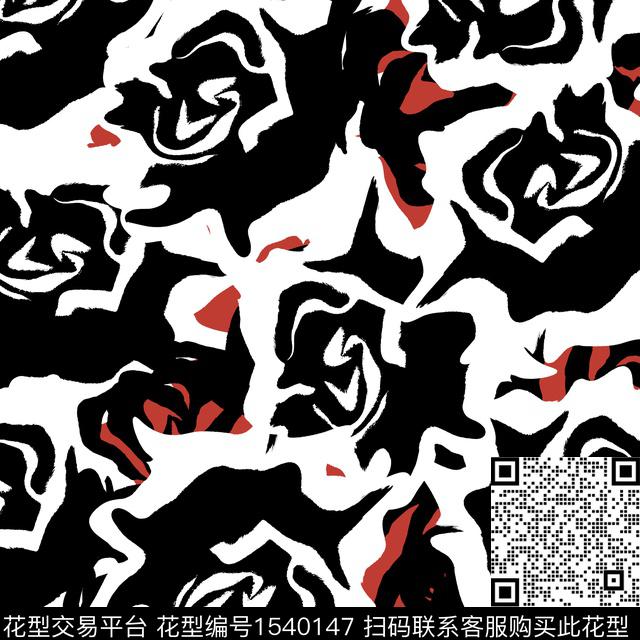 抽象花卉男装花卉数码印花花型下载（图片编号: 1540147） - 瓦栏（Walan）