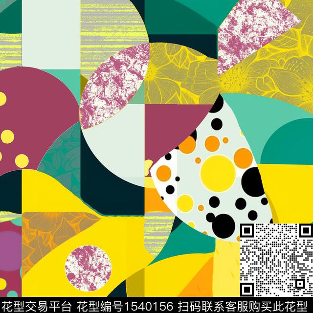 ZZ324 p .jpg - 1540156 - 趣味 几何 花卉 - 数码印花花型 － 床品花型设计 － 瓦栏