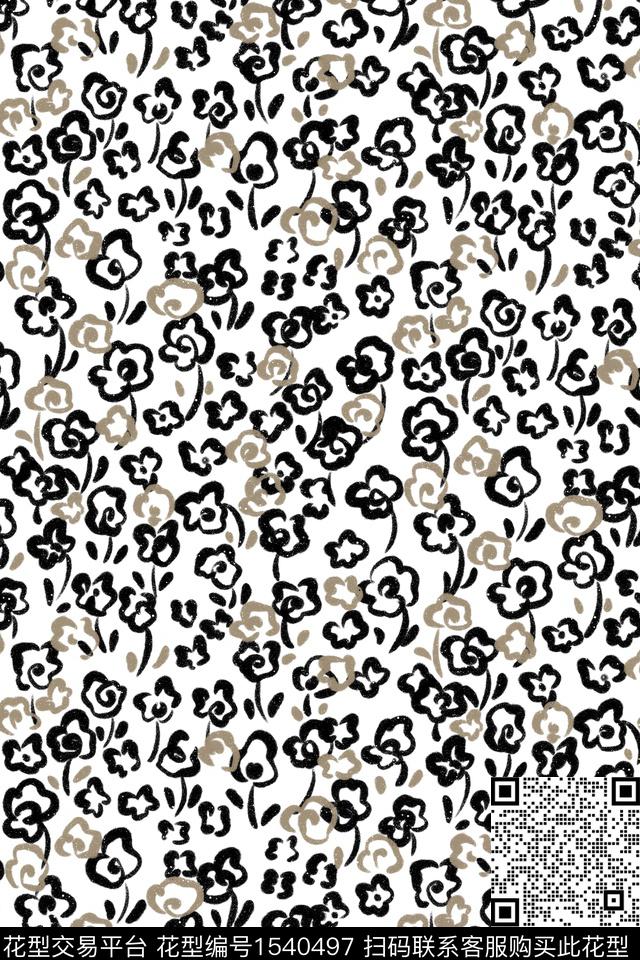 简约花卉38.jpg - 1540497 - 抽象花卉 小碎花 笔触 - 数码印花花型 － 女装花型设计 － 瓦栏